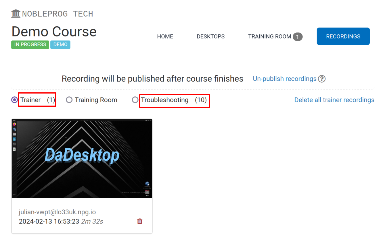 Tab Recordings